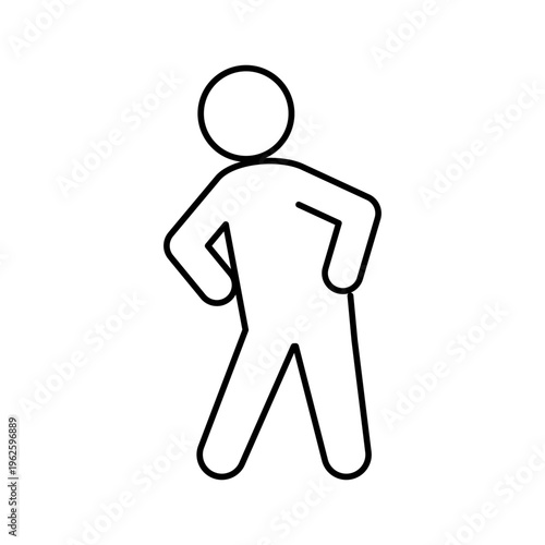 起こっている人の線画アイコン