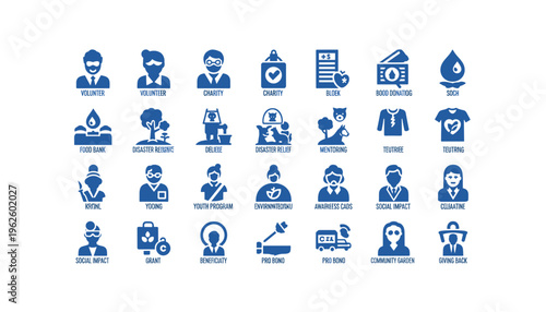 Social Impact Icons for Charity and Community Programs