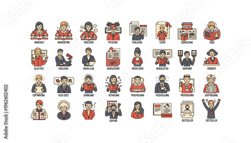 Professionals engaged in various writing and publishing activities