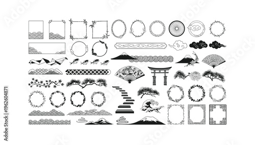 Elegant Japanese design elements for creative projects