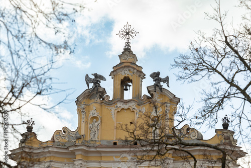 Late Baroque Pediment of St Johns Church in Vilnius Old Town