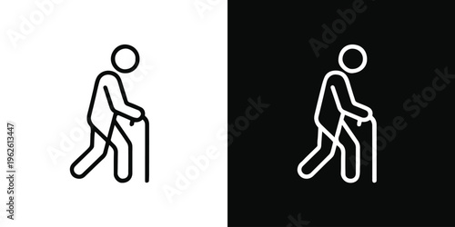 cane sign pedestrian aid healthcare signage design vector