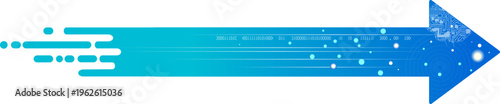 Abstract blue arrow vector representing data communication and technology evolution