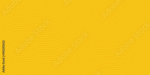Yellow instant noodle, pasta and spaghetti texture with geometric wavy lines. Ramen, pasta vector pattern. Background abstract food illustration