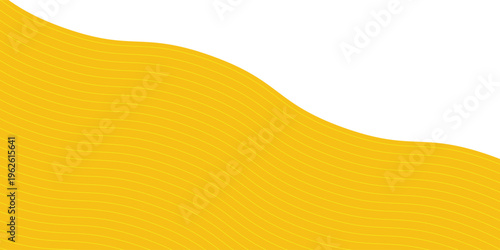 Yellow instant noodle, pasta and spaghetti texture with geometric wavy lines. Ramen, pasta vector pattern. Background abstract food illustration
