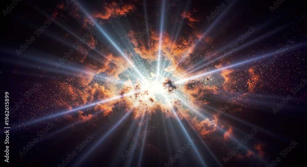 Obraz premium Cosmic Explosion Bursting with Light and Energy