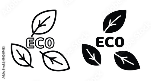 Eco friendly label set with leaves and text for organic products sustainable environment conservation natural bio ecology symbol collection graphic