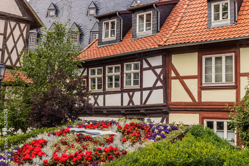 Half timbered houses in the old town of Wernigerode, Germany