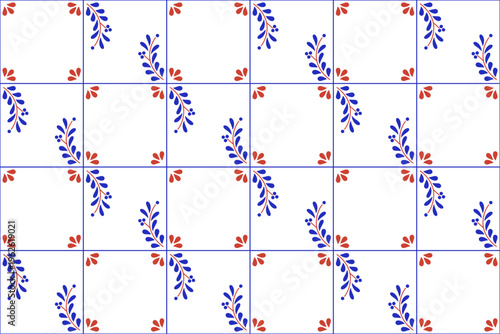 Pattern With Traditional Mexican Talavera Tiles. Vector Background 