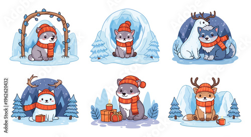 Cute Winter Animals Collection