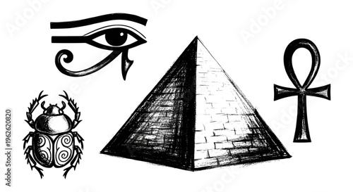 Ancient Egyptian Symbols Collage