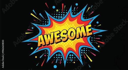 Awesome Comic Book Style Explosion Graphic Design Element.