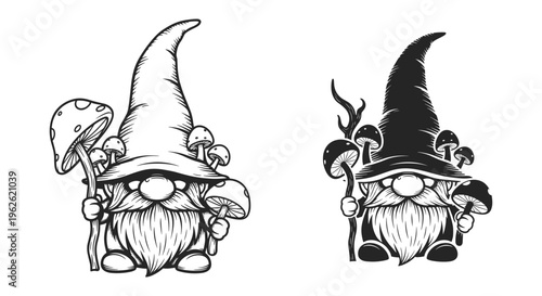 Mushroom Gnome Illustration