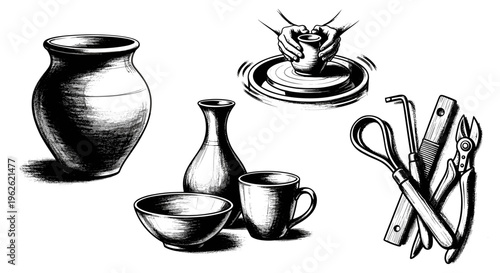 Pottery Craft Elements Collection