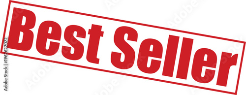 Best seller stamp with red text
