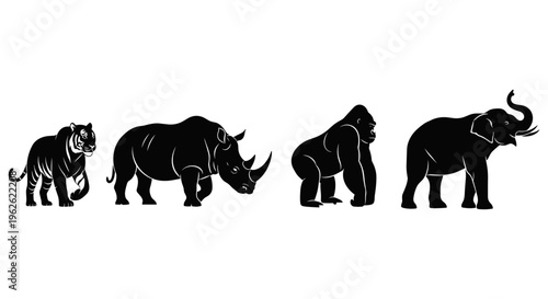 Big Five Animals Silhouette