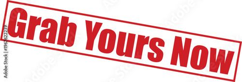 Vibrant red grab yours now promotional stamp