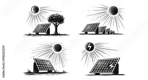 Solar Energy Collection Icons