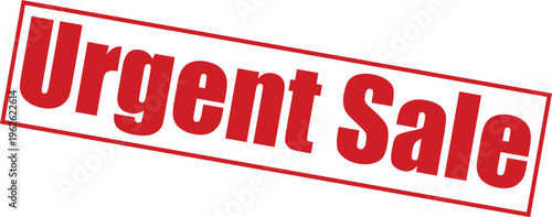 Urgent sale red stamp on for clearance and discount