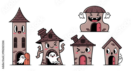 Cute Halloween Haunted Houses Collection