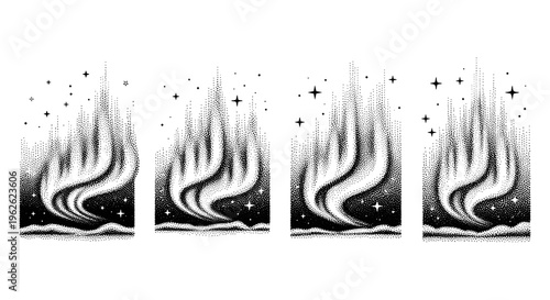 Aurora Borealis Stippled Art