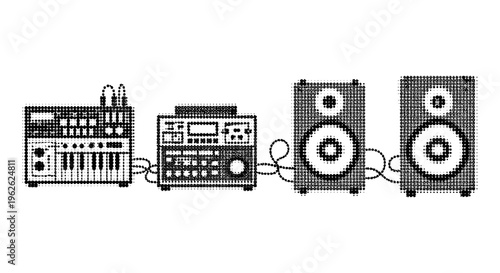 Synthesizer and Speakers Setup