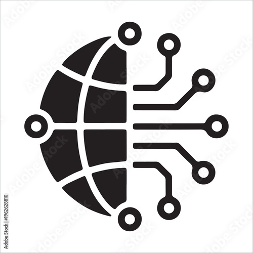 Digital Transformation Line Icon Vector, Business Technology Upgrade and Modernization Symbol EPS 10