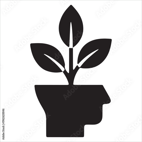 Growth Mindset Line Icon Vector, Personal Development and Success Thinking Symbol EPS 10