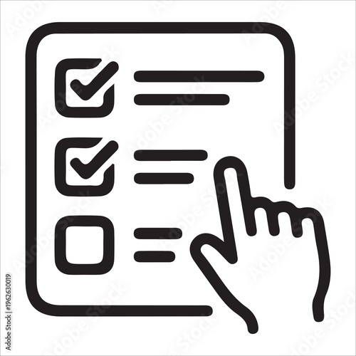 Task Management Line Icon Vector, Work Organization and Productivity System Symbol EPS 10