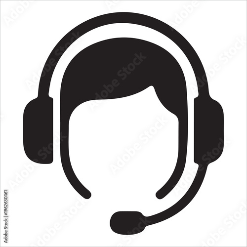 Customer Service Line Icon Vector, Client Support and Help Desk Symbol EPS 10