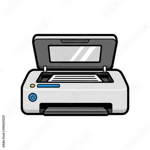 Office printer on white background.