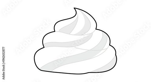 Stylized whipped cream swirl icon on white backdrop conveying lightness and sweetness