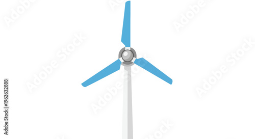 Stylized Wind Turbine Illustration for Green Energy and Environmental Awareness Portrayal