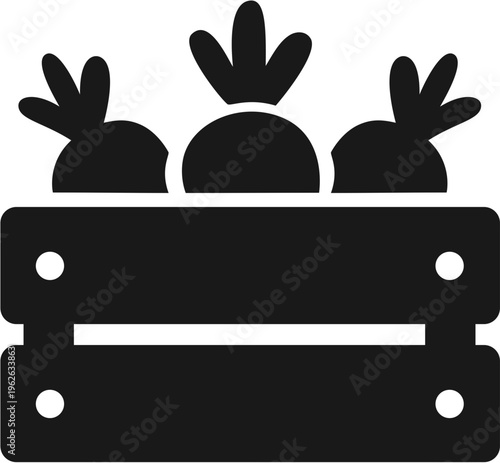 Crate of carrots icon