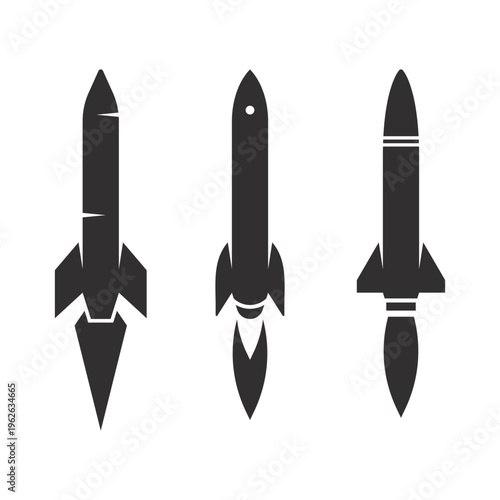rocket silhouette logo icon