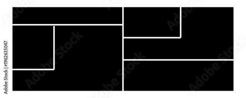 Photo collage template. Mood board grid. Square picture frame. Photography album layout. Vector illustration .EPs 10 .