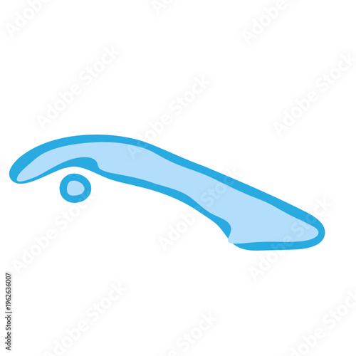 Cuba country silhouette. Vector map silhouette. Blue smooth shape like water drop or splash