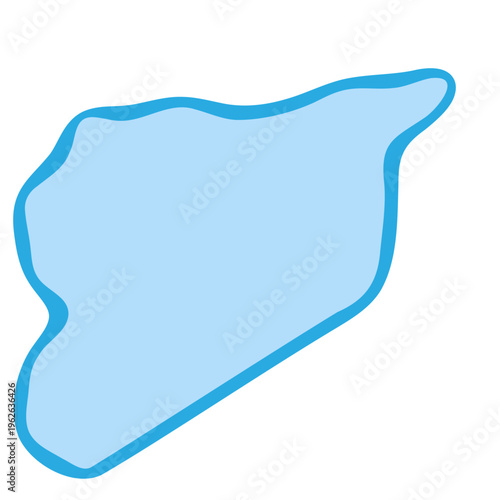 Syria country silhouette. Vector map silhouette. Blue smooth shape like water drop or splash