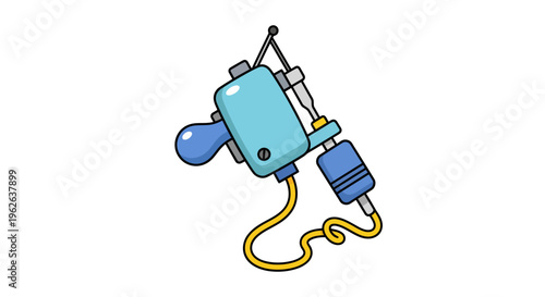 Tattoo Machine Vector Illustration, Flat Design, Body Art, Tattooing, Design Element