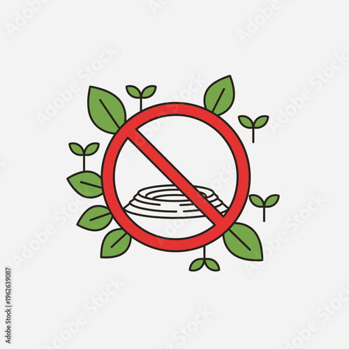 No plastic bag eco friendly symbol.