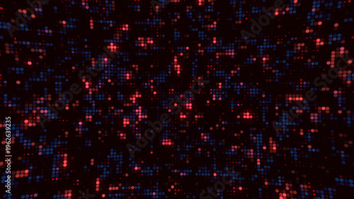Red and Blue Luminous Dot Pattern Digital Background