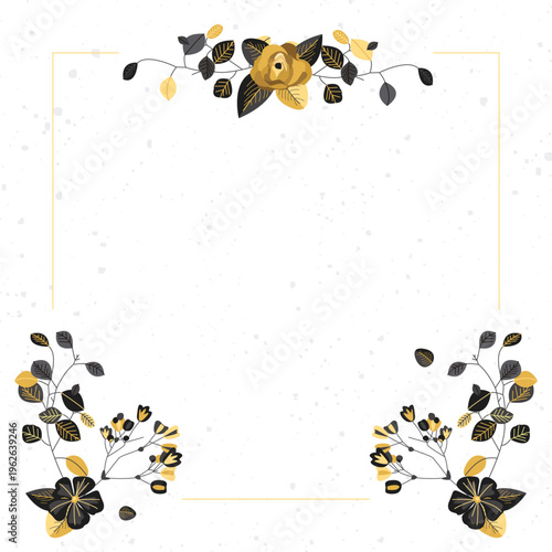 background with beautiful leaf and flower frame