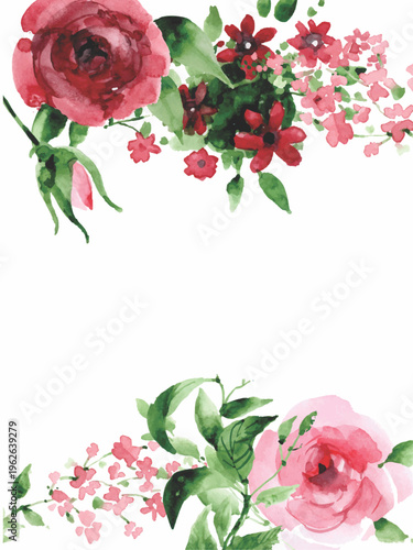 background with beautiful leaf and flower frame