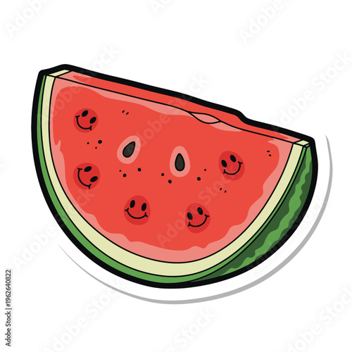 A cartoon slice of watermelon fruit.