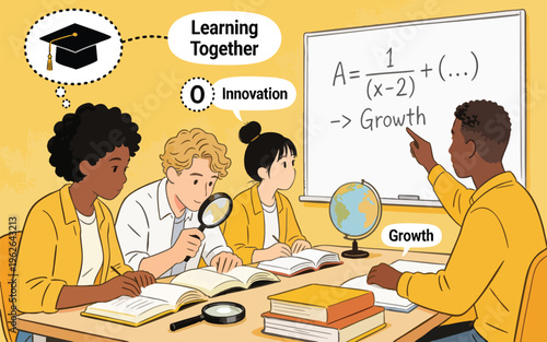 Diverse University Students Collaborating on Innovation and Academic Growth