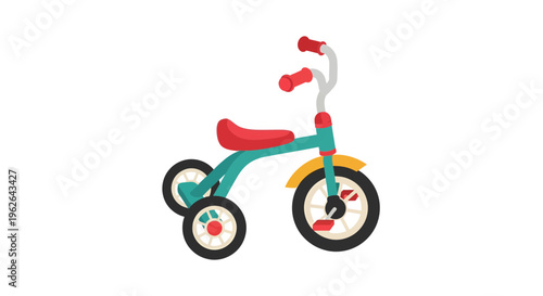 Tricycle Vector Illustration, Kid's Toy Graphic, Child's Play, Fun Design, Isolated Image