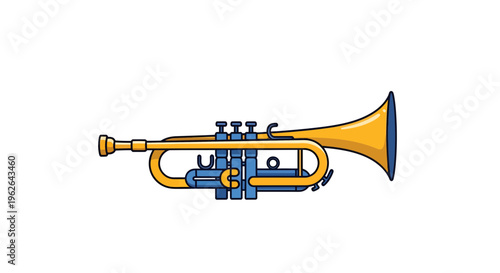 Trumpet Vector Illustration, Musical Instrument Graphic, Music Design for Advertising