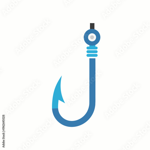 A minimalist illustration of a fishing hook