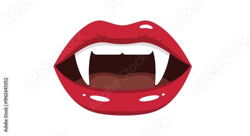 Vampire's crimson fangs vector art, a bewitching halloween graphic design, isolated on white