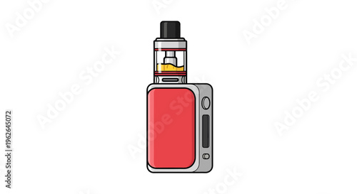 Vape illustration, vector style graphic, electronic cigarette, vaping device, vapor, e-cigarette, nicotine, smoke